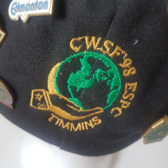 Vintage Pins LOT all Over the World 1998 CWSF Canada Wide Science Fair on Hat - Picture 2 of 15